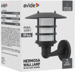 Avide Εξωτερικό Φωτιστικό Τοίχου Hermosa 1xE27 IP44 Black - Image 2