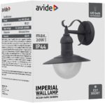 Avide Εξωτερικό Φωτιστικό Τοίχου Imperial 1xE27 IP44 Ανθρακί - Image 2