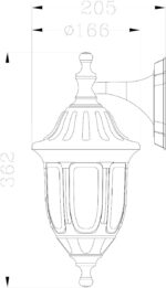 Avide Εξωτερικό Φωτιστικό Τοίχου Mateo-D 1xE27 IP44 Μαύρο - Image 3