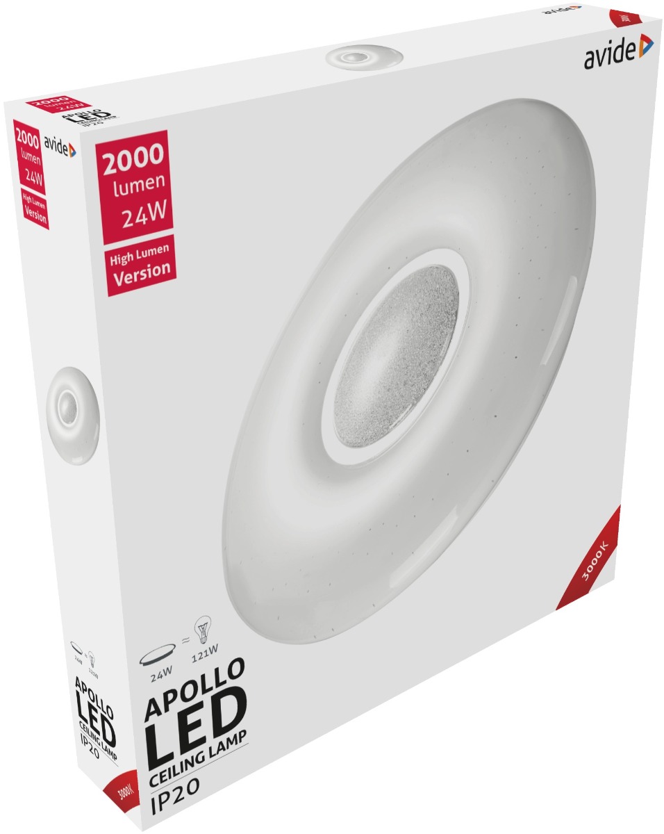 apol Avide LED Μοντέρνα Πλαφονιέρα Οροφής Apollo 24W 410*70mm Θερμό 3000K - Image 1