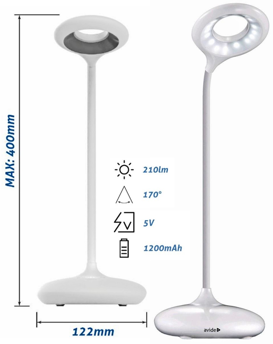 desk_8 Avide LED Φωτιστικό Γραφείου Minimal Άσπρο 4W - Image 1