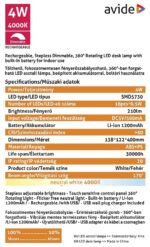 Avide LED Φωτιστικό Γραφείου Minimal Άσπρο 4W - Image 8