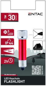 Entac Φακός 5 LED Μπρελόκ Κόκκινο