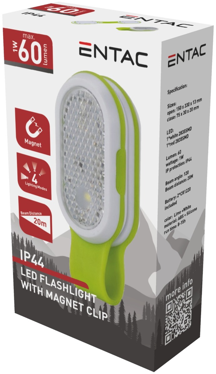 efl-mcl_entac-elemlampa-magneses-csipteteto-2_cr1220-incl-0x0 Entac Φακός με Μαγνήτη και Κλιπ, περιλ. 2*CR1220 - Image 1