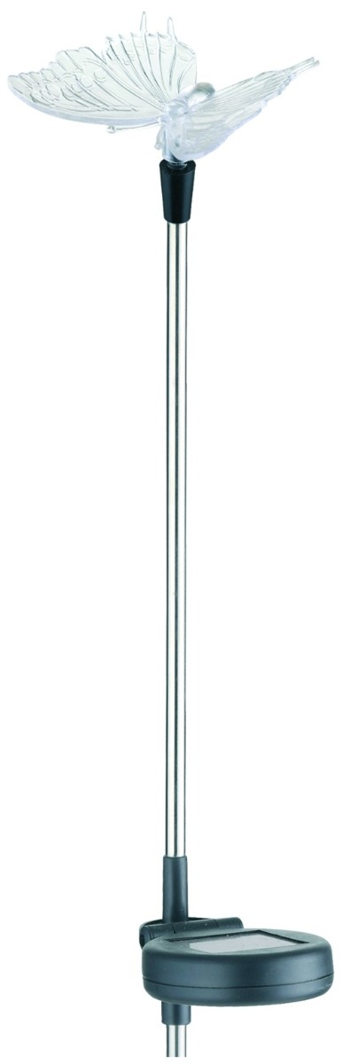 egsl-ss1lb80_entac-kerti-szolar-lampa-rgb-34cm-rozsdamentes-acel-pillango-forma Entac Ηλιακό Κήπου 34cm RGB Ανοξείδωτο ατσάλι Πεταλούδα - Image 1