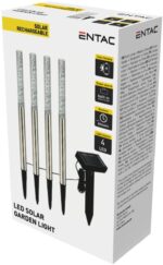Entac Ηλιακό Κήπου 47cm Stainless Steel 4 LED - Image 2