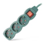 Entac Πολύπριζο 3 Θέσεων με Διακόπτη S1 3G1.5 Πράσινο 1.5m