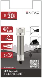 Entac Φακός 5 LED Μπρελόκ Ασημί