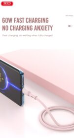 XO NB-Q226B Καλώδιο Φόρτισης - Data 60W Type-C σε Type-C 1m Ροζ - Image 4