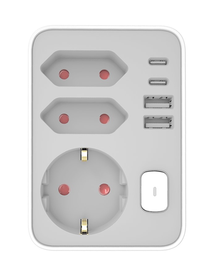 media-1708508203461 Technik Professional Πρίζα Επέκτασης 3 Θέσεων + 2 x USB-C + 2 x USB-A + Διακόπτης - Image 1