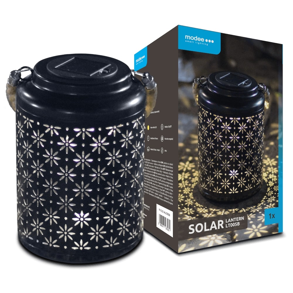 media-1710232972092 Modee Lighting LED Ηλιακό Φαναράκι Κήπου LT005B (H26x17x17cm) Μαύρο - Image 1