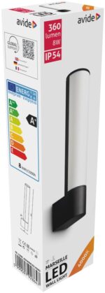 Avide Εξωτερικό Φωτιστικό Τοίχου Marseille Vertical LED 8W Λευκό 4000K IP54 - Image 2