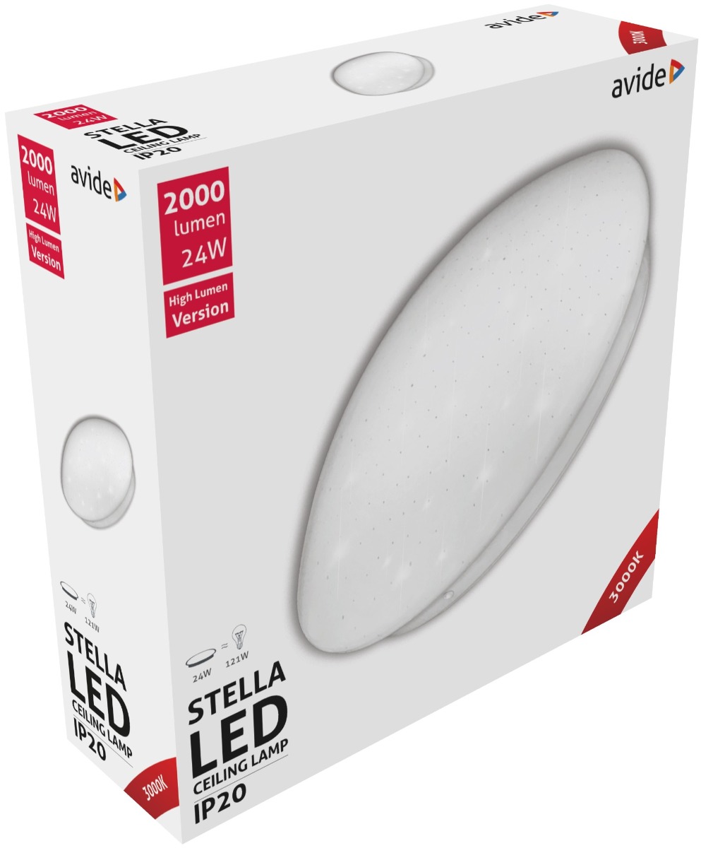 sll Avide LED Μοντέρνα Πλαφονιέρα Οροφής Stella (Starry) 24W 380*110.0mm Θερμό 3000K - Image 1