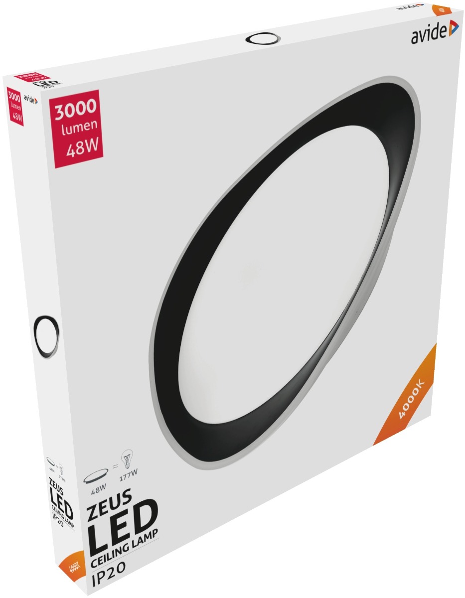 zeus Avide LED Μοντέρνα Πλαφονιέρα Οροφής Zeus 48W Λευκό 4000K - Image 1