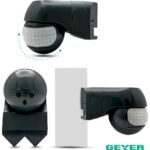 Geyer Επίτοιχος ανιχνευτής κίνησης IR 500W 220° 12m IP44 γκρι