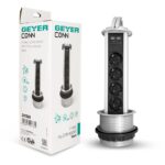 Geyer Επιτραπέζιο πολύπριζο 4 θέσεων, 2x USB - Image 2