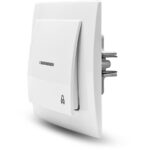 Geyer Λευκό μπουτόν κουδουνιού με ενδεικτική λυχνία 12V