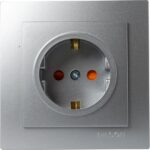 Geyer Ασημί πρίζα σούκο με προστασία - Image 2