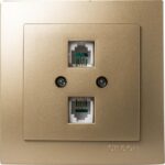 Geyer Σατινέ πρίζα τηλεφώνου διπλή