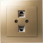 Geyer Σατινέ πρίζα δικτύου CAT5 διπλή