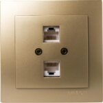 Geyer Σατινέ πρίζα δικτύου CAT6  διπλή - Image 2