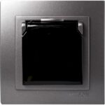 Geyer Ανθρακί πρίζα σούκο με προστασία και καπάκι - Image 2