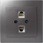 Geyer Ανθρακί πρίζα δικτύου CAT5 διπλή - Image 2