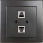 Geyer Ανθρακί πρίζα δικτύου CAT5 διπλή
