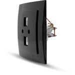 Geyer Μαύρη πρίζα τηλεφώνου διπλή
