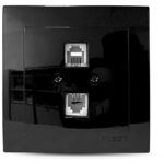 Geyer Μαύρη πρίζα τηλεφώνου διπλή - Image 2