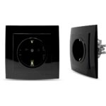 Geyer Μαύρη πρίζα σούκο με προστασία