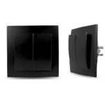 Geyer Μαύρος ματ διακόπτης Α/Ρ διπλός