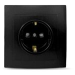 Geyer Μαύρη ματ πρίζα σούκο με προστασία