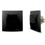 Geyer Μαύρη ματ πρίζα σούκο με προστασία και καπάκι - Image 2