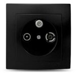 Geyer Μαύρη ματ πρίζα TV-Radio - SAT διελεύσεως - Image 2