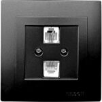 Geyer Μαύρη ματ πρίζα τηλεφώνου διπλή - Image 2