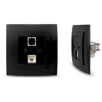 Geyer Μαύρη ματ πρίζα δικτύου CAT6 - Image 3