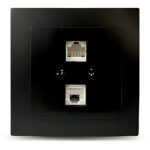 Geyer Μαύρη ματ πρίζα δικτύου CAT5 διπλή - Image 2