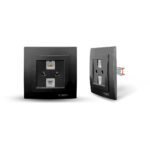 Geyer Μαύρη ματ πρίζα δικτύου RJ45-CAT6-RJ11 - Image 2