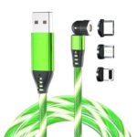 Redpoint ΜΑΓΝΗΤΙΚΟ ΚΑΛΩΔΙΟ USB ΦΩΤΙΖΟΜΕΝΟ 3 ΣΕ 1 (A ΣΕ C, MICRO, LIGHTNING) 1m ΠΡΑΣΙΝΟ - Image 2