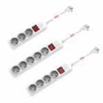 Redpoint ΠΟΛΥΠΡΙΖΟ ΑΣΦΑΛΕΙΑΣ 5 ΘΕΣΕΩΝ ΜΕ ΔΙΑΚΟΠΤΗ+ΚΑΛΩΔΙΟ 3mt 3x1.5 + ΤΡΥΠΕΣ ΓΙΑ ΕΠΙΤΟΙΧΗ ΤΟΠΟΘΕΤΗΣΗ - Image 2