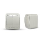 Geyer Επίτοιχος διακόπτης Κ/Ρ IP44 γκρι