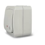 Geyer Επίτοιχο μπουτόν κλιμακοστασίου με ενδεικτική λυχνία IP44 γκρι - Image 4