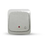 Geyer Επίτοιχο μπουτόν κλιμακοστασίου με ενδεικτική λυχνία IP44 γκρι - Image 2