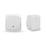 Geyer Επίτοιχο μπουτόν κλιμακοστασίου με ενδεικτική λυχνία IP44 λευκό