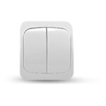 Geyer Επίτοιχος διακόπτης διπλός Α/Ρ IP44 λευκός - Image 2