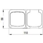 Geyer Επίτοιχος διακόπτης Α/Ρ + πρίζα σούκο IP44 γκρι - Image 3