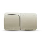 Geyer Επίτοιχος διακόπτης Α/Ρ + πρίζα σούκο IP44 γκρι - Image 4