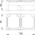 Geyer Επίτοιχη  διπλή πρίζα σούκο  ΙΡ44 γκρι - Image 3