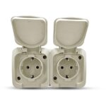 Geyer Επίτοιχη  διπλή πρίζα σούκο  ΙΡ44 γκρι - Image 4